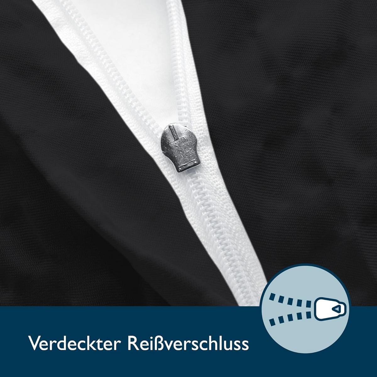 BETTBEZUG Meline 155x220cm + Kissenbezug 80x80cm Schwarz Seersucker (4tlg) - Schwarz, Textil (155/220cm) - Beautissu 