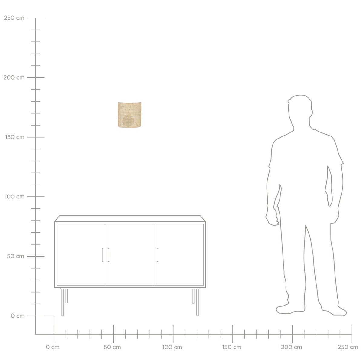 WANDLEUCHTE Cario 12/20/22 cm - Naturfarben, Naturmaterialien (20/22/12cm) - Beliani