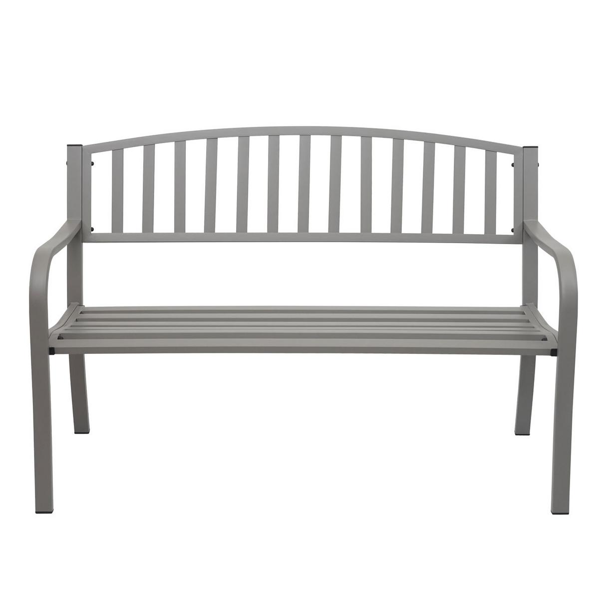 GARTENBANK Grau - Grau, Metall (128/87/58cm) - MCW