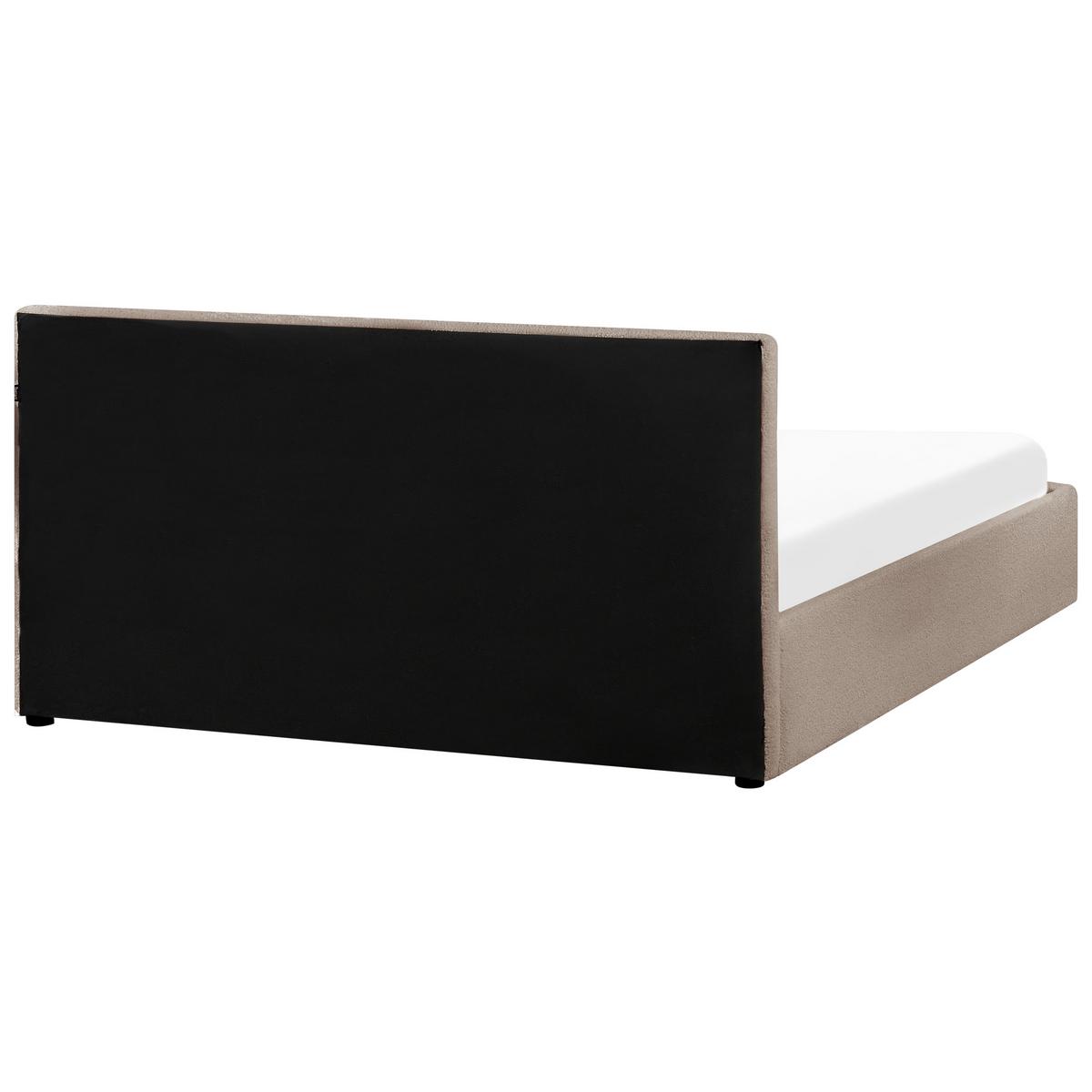BETT mit Stauraum 160/200 cm Bouclé Taupe Montlaur - Taupe, Textil (160/200cm) - Beliani