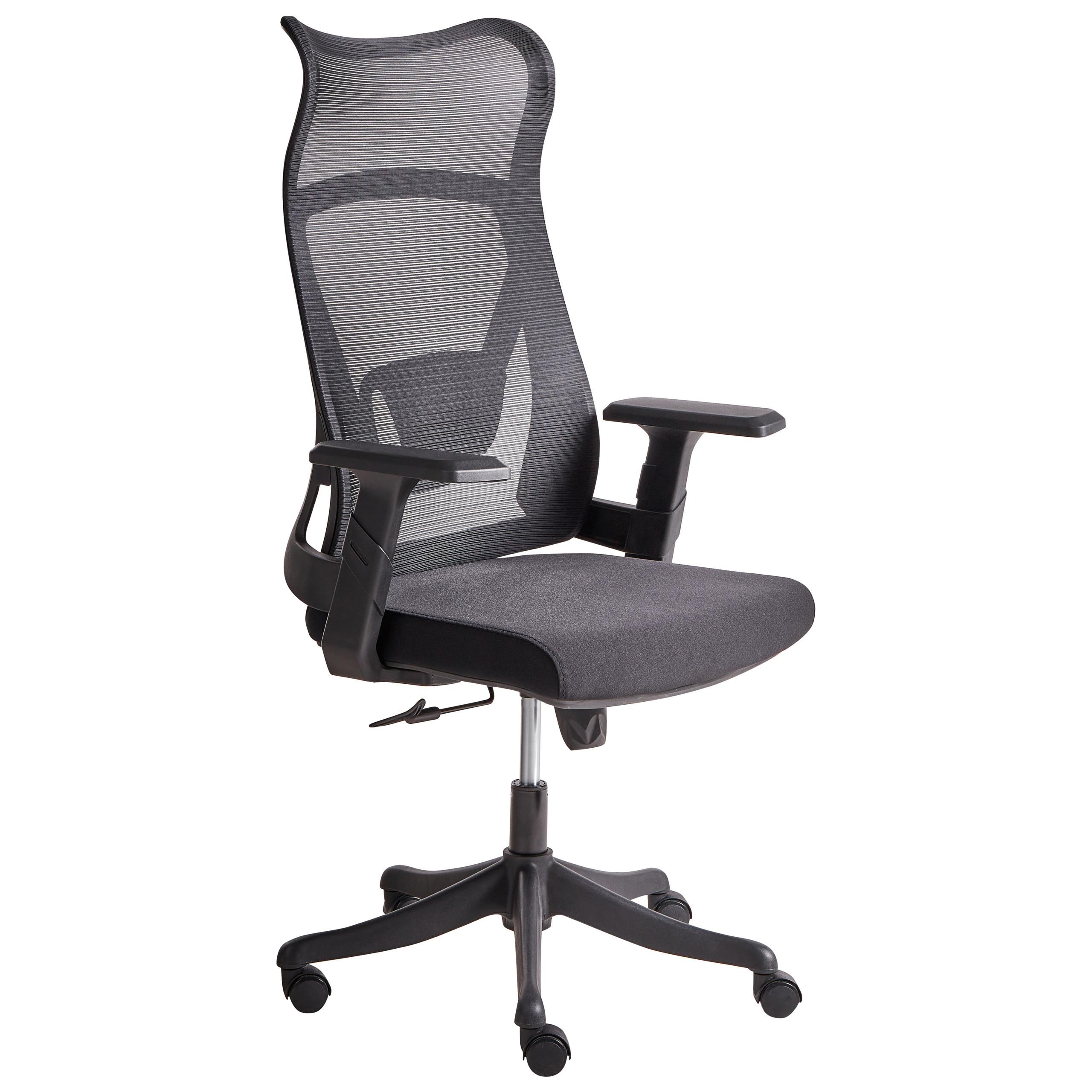 BÜROSTUHL Schwarz Bard - Schwarz, Textil (50/113/66cm) - Beliani