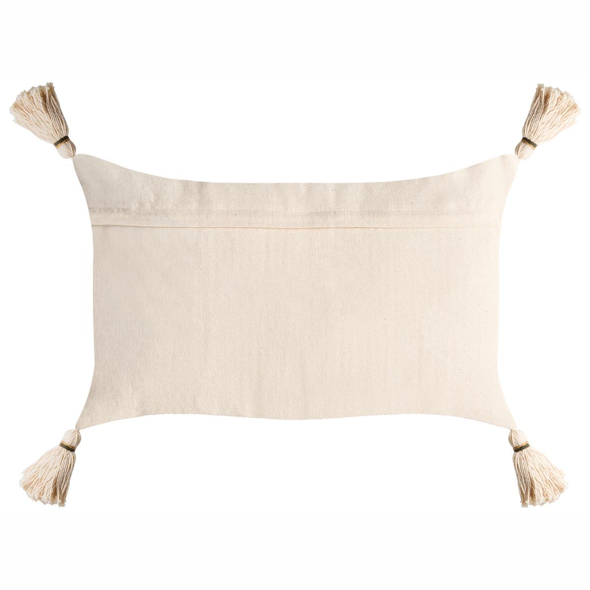 DEKOKISSEN 2er-Set Hellbeige 50/30 cm Fagraea - Beige/Grün, Naturmaterialien (50/30cm) - Beliani