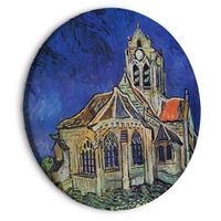 RUNDES BILD Beige 40/40 cm - Blau/Beige, Textil (40/40cm) - KUNSTLOFT