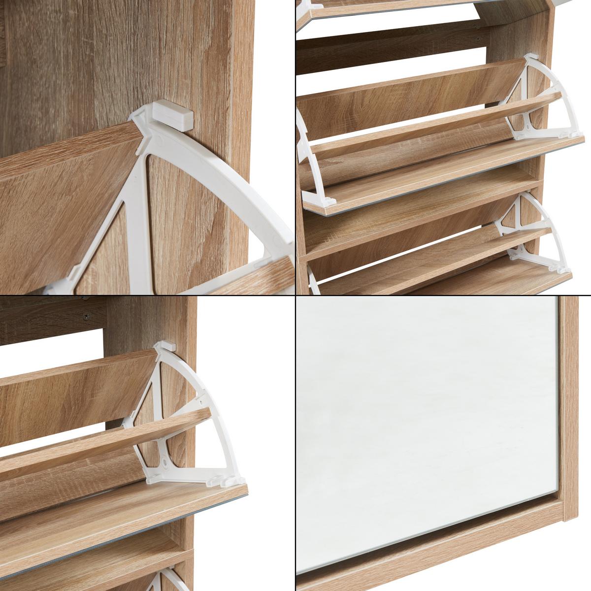 SCHUHKIPPER Lund - Sonoma Eiche, Holzwerkstoff (24/169/60cm) - [en.casa]