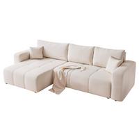 ECKSOFA Leros Xl Mit Schlaffunktion - Creme, Holzwerkstoff/Textil (278/145cm) - Fun Möbel