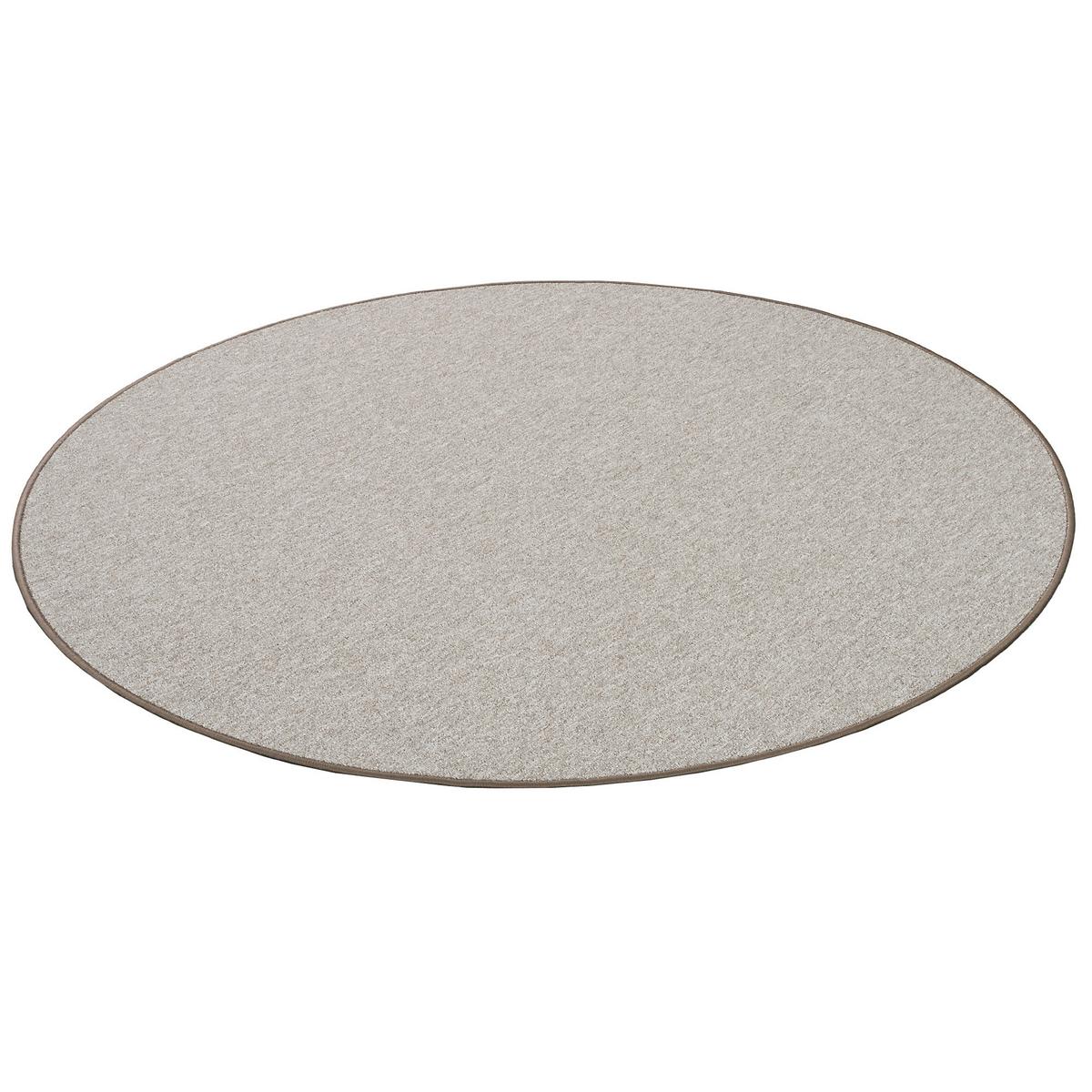 FEINSCHLINGEN VELOUR TEPPICH STRONG RUND - Taupe, Textil (200/200cm) - Snapstyle