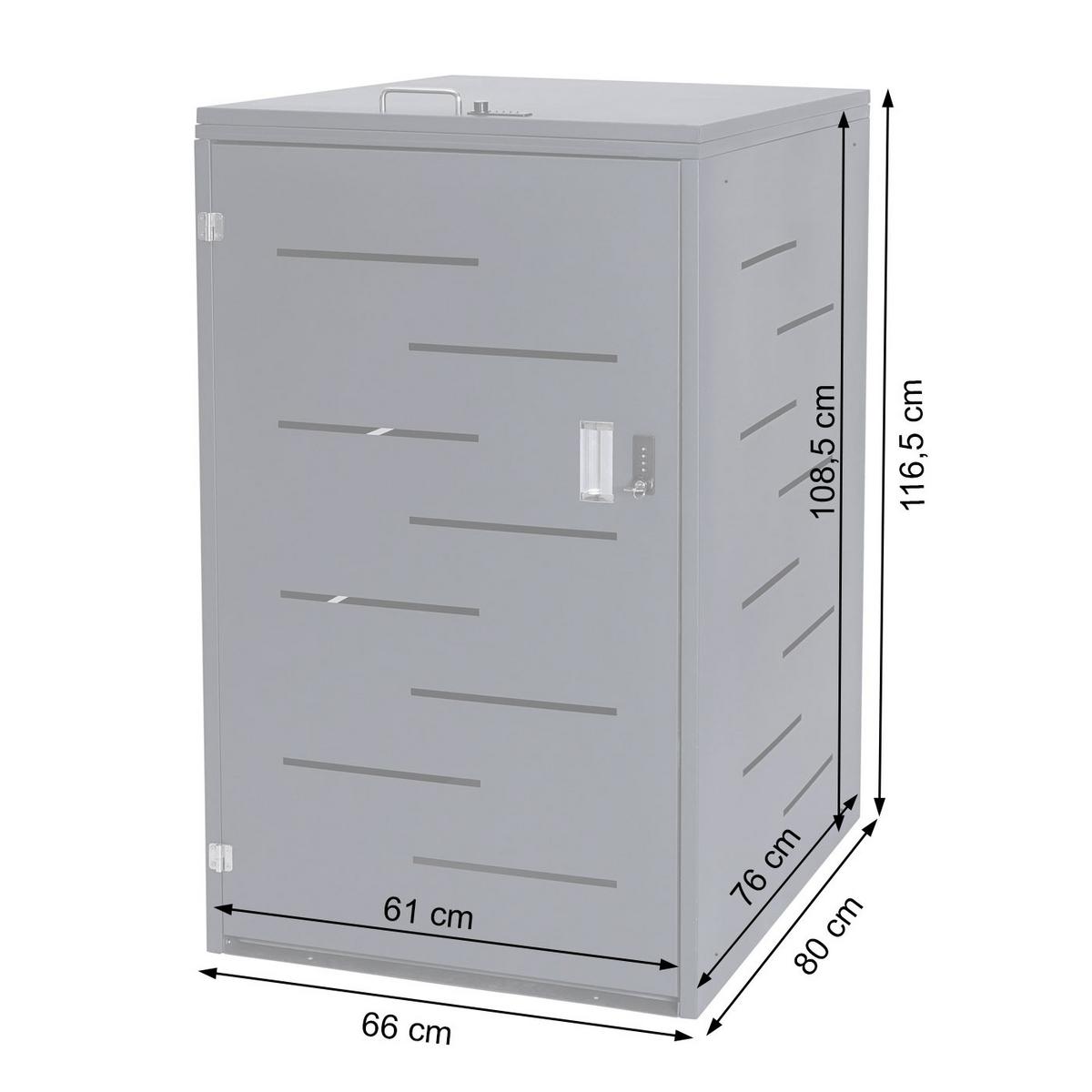 MÜLLTONNENVERKLEIDUNG Anthrazit - Anthrazit, Metall (66/116/80cm) - MCW
