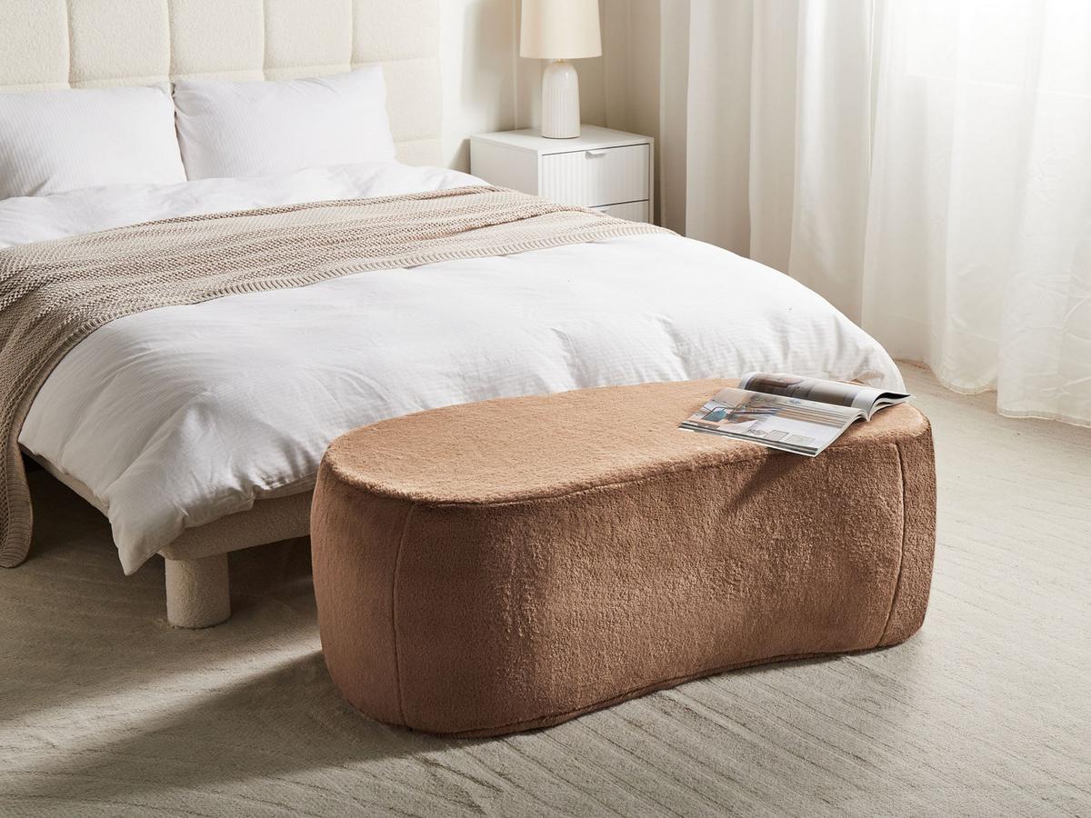 POUF Hellbraun Bayard - Hellbraun, Kunststoff (115/43/56cm) - Beliani