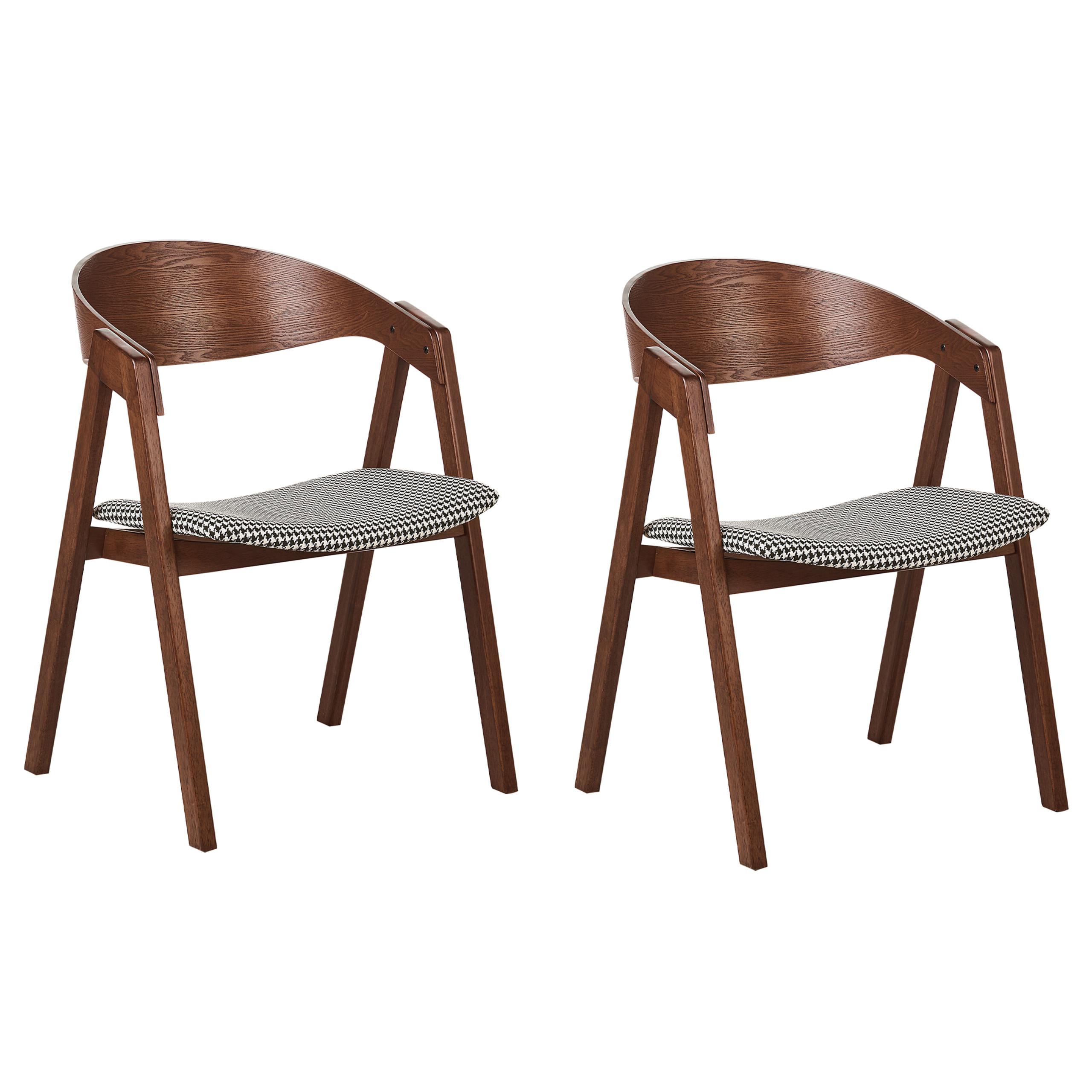 ESSZIMMERSTUHL 2er-Set Braun Yuba - Schwarz/Braun, Holzwerkstoff (56/79/44cm) - Beliani