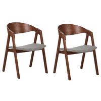 ESSZIMMERSTUHL 2er-Set Braun Yuba - Schwarz/Braun, Holzwerkstoff (56/79/44cm) - Beliani