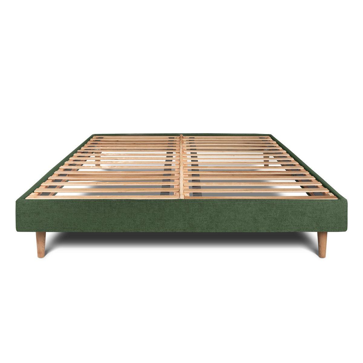 LATTENROST – Stoff – Im Bausatz - 135 x 190 cm - Beige/Olivgrün, Karton/Holz (135/190cm) - Sommeil de Plomb