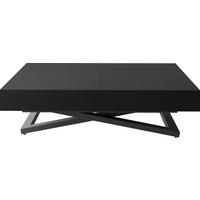 COUCHTISCH Cavetta U höhenverstellbar ausziehbar, Schwarz 120-200/80/27-76 cm - Schwarz, Holzwerkstoff/Metall (80/200/76cm) - WFL GROUP