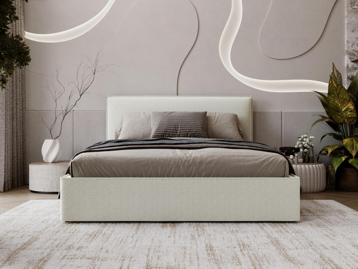 POLSTERBETT Bianco - Creme/Schwarz, Holzwerkstoff/Kunststoff (180/200cm) - MIRJAN24