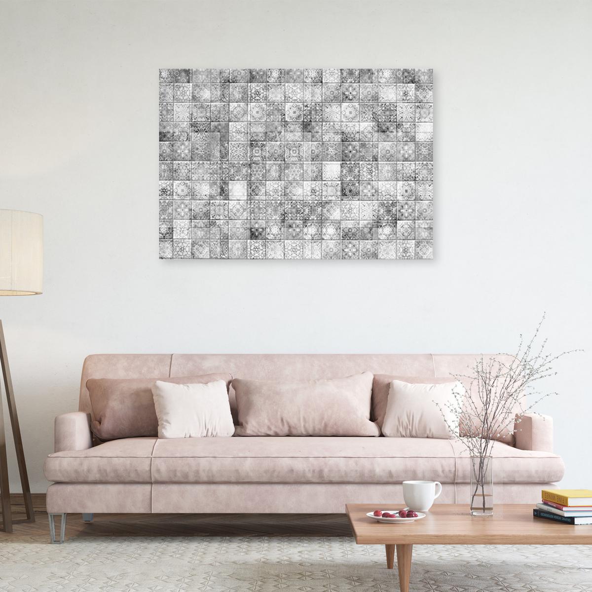 WANDBILD orientalische mosaik - Grau, Textil (60/40cm) - Feeby