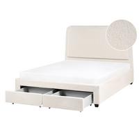 BETT 140/200 cm Cremeweiß Sardent - Schwarz/Weiß, Textil (140/200cm) - Beliani