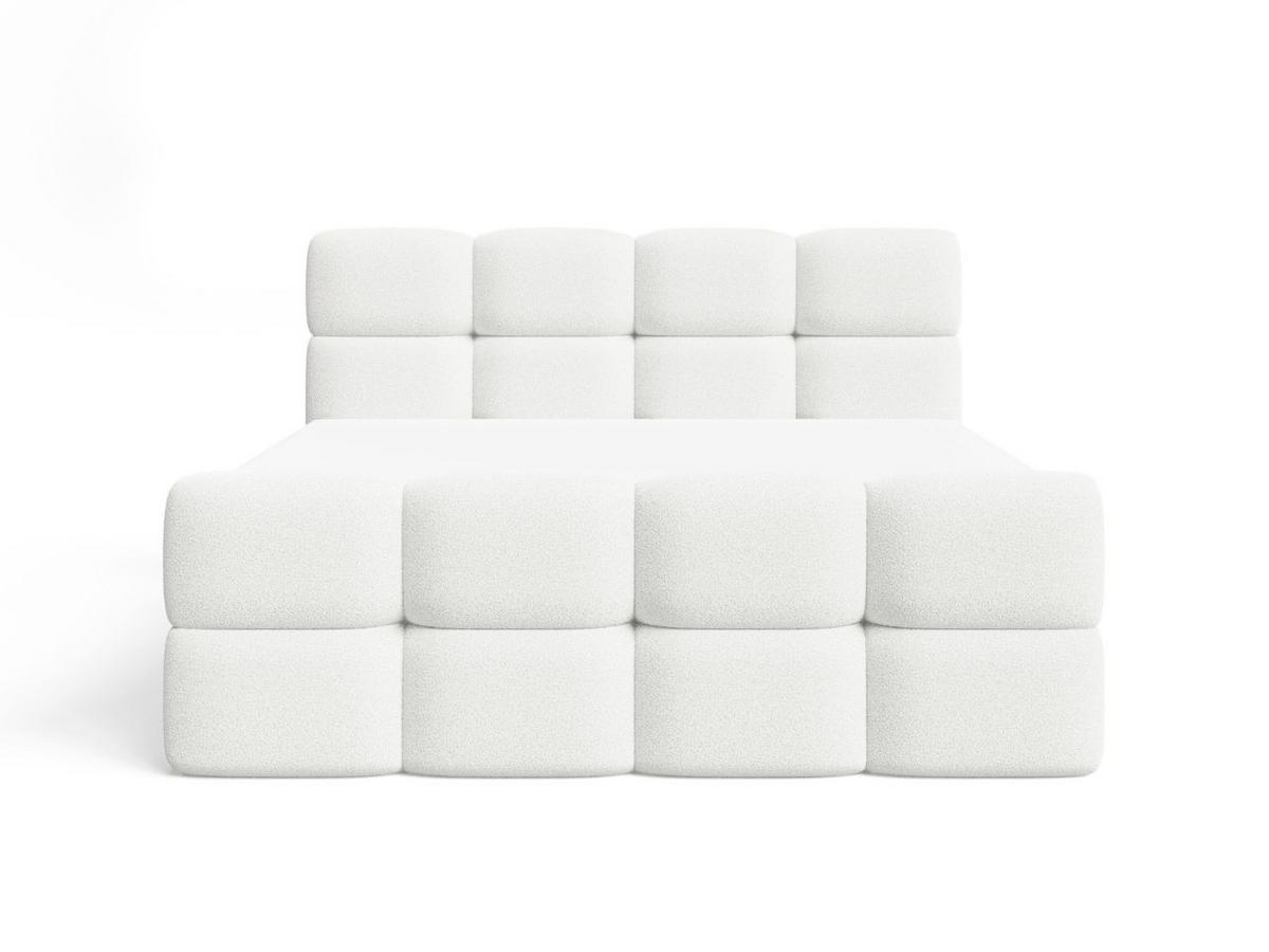 BOXBETT Rivon 160x200 Bouclé-Stoff Creme - Creme, Holz/Textil (160/200cm) - Graingold
