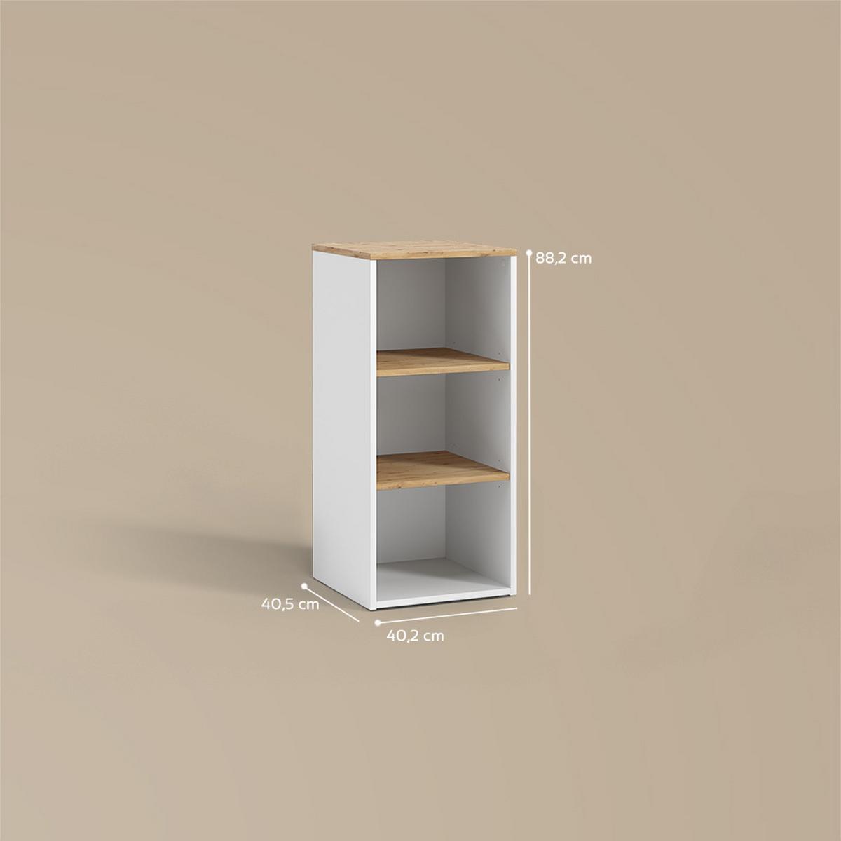 MIDISCHRANK Paolina Weiß/Artisan 40.2 x 88.2 cm - Weiß/Eiche Artisan, Holzwerkstoff (40.2/88.2/40.5cm) - Livinity®
