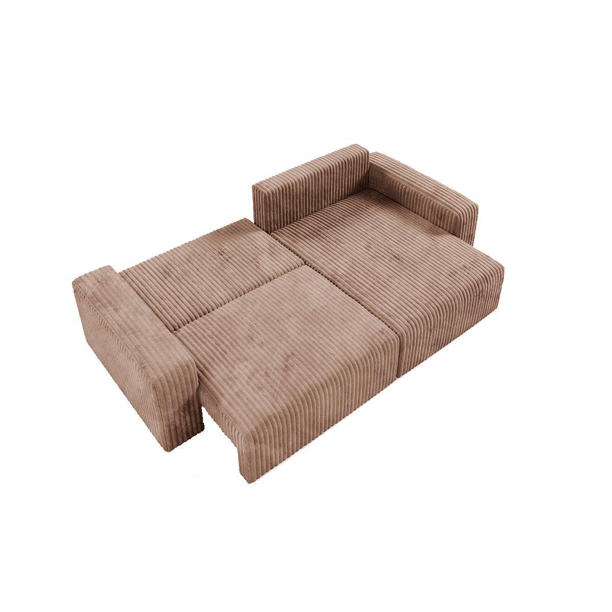 ECKSOFA Angela 3 Sitzplätze Hellbraun - Braun, Holz (252/149cm) - Petits-meubles