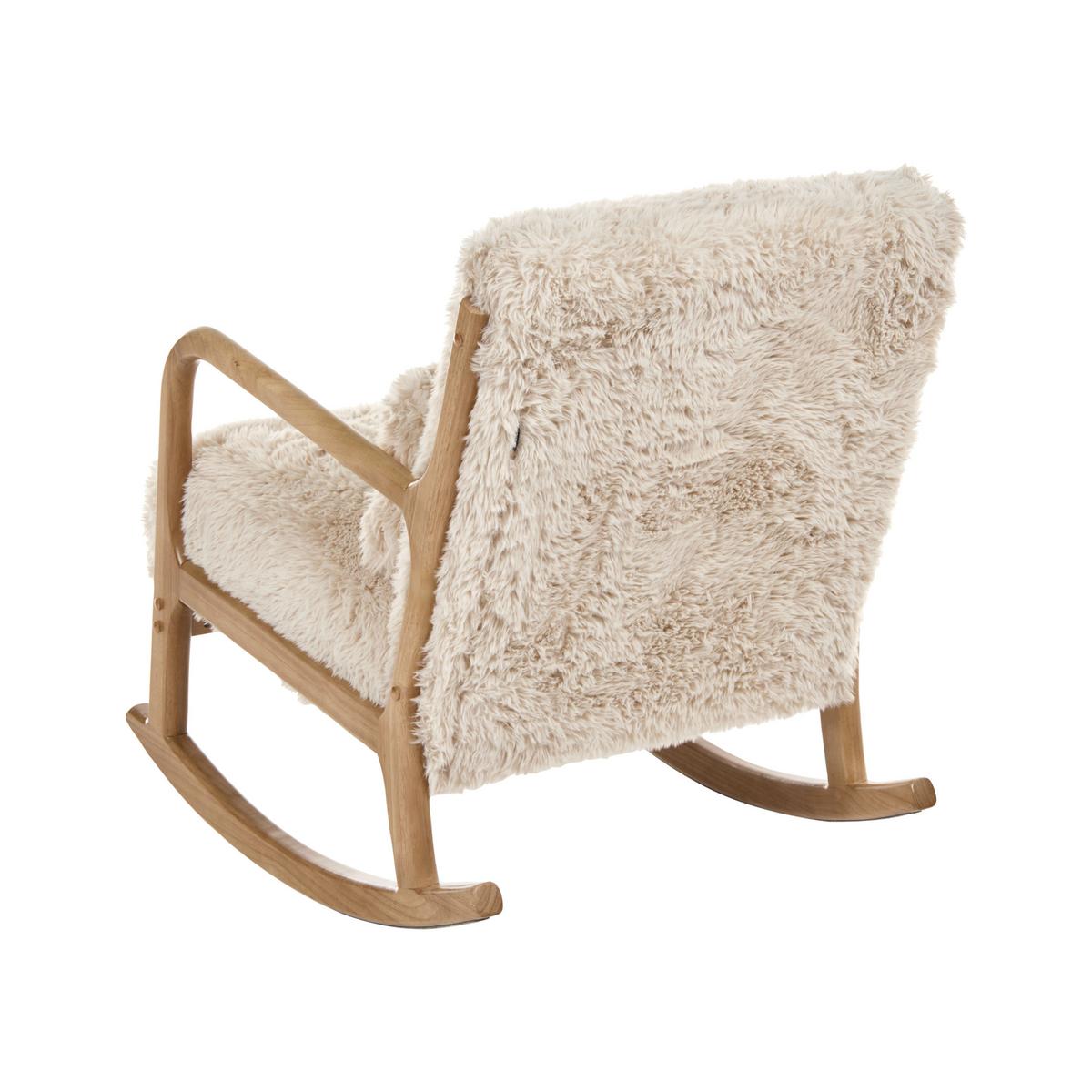 SCHAUKELSESSEL Webpelz Hellbeige Skovde - Beige/Braun, Textil (66/82/79cm) - Beliani
