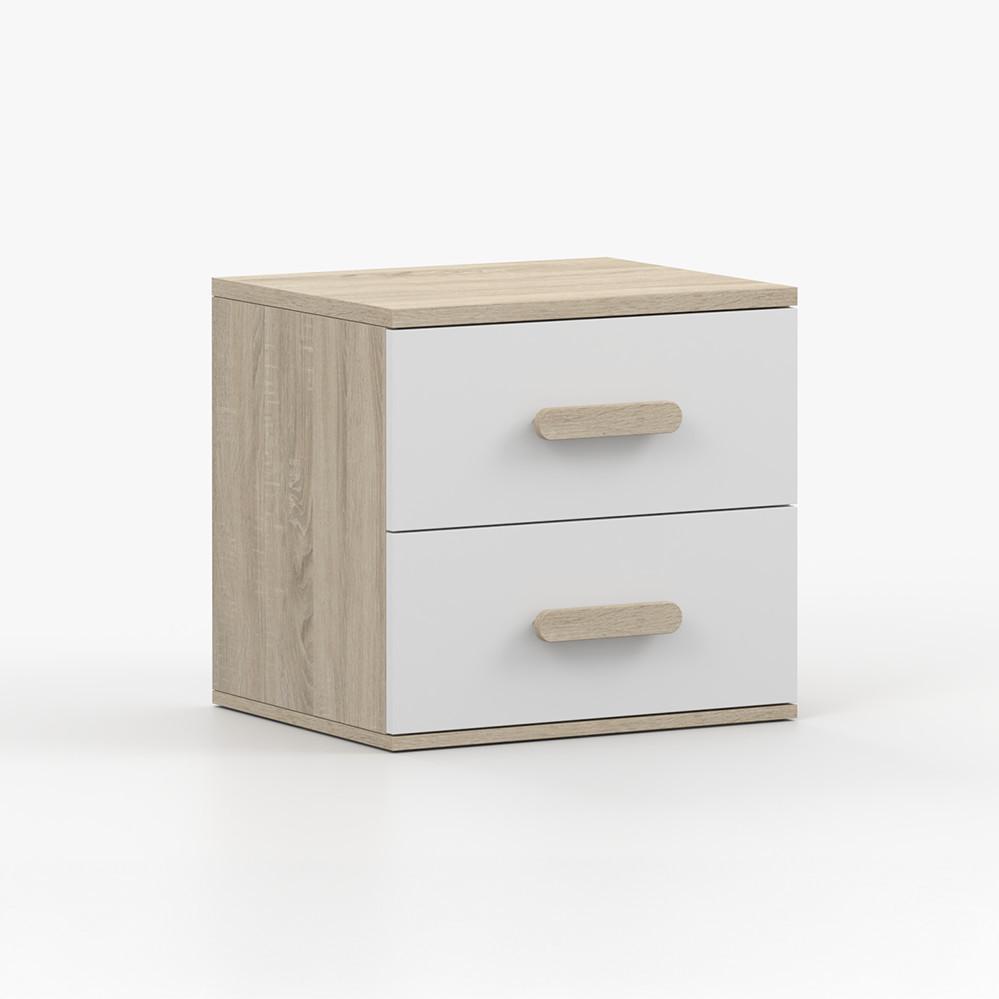NACHTTISCH JONAS III 22, 55/51/44, 2 Schubladen, Sonoma-Eiche - Sonoma Eiche, Holzwerkstoff (55/44/51cm) - imoebel24