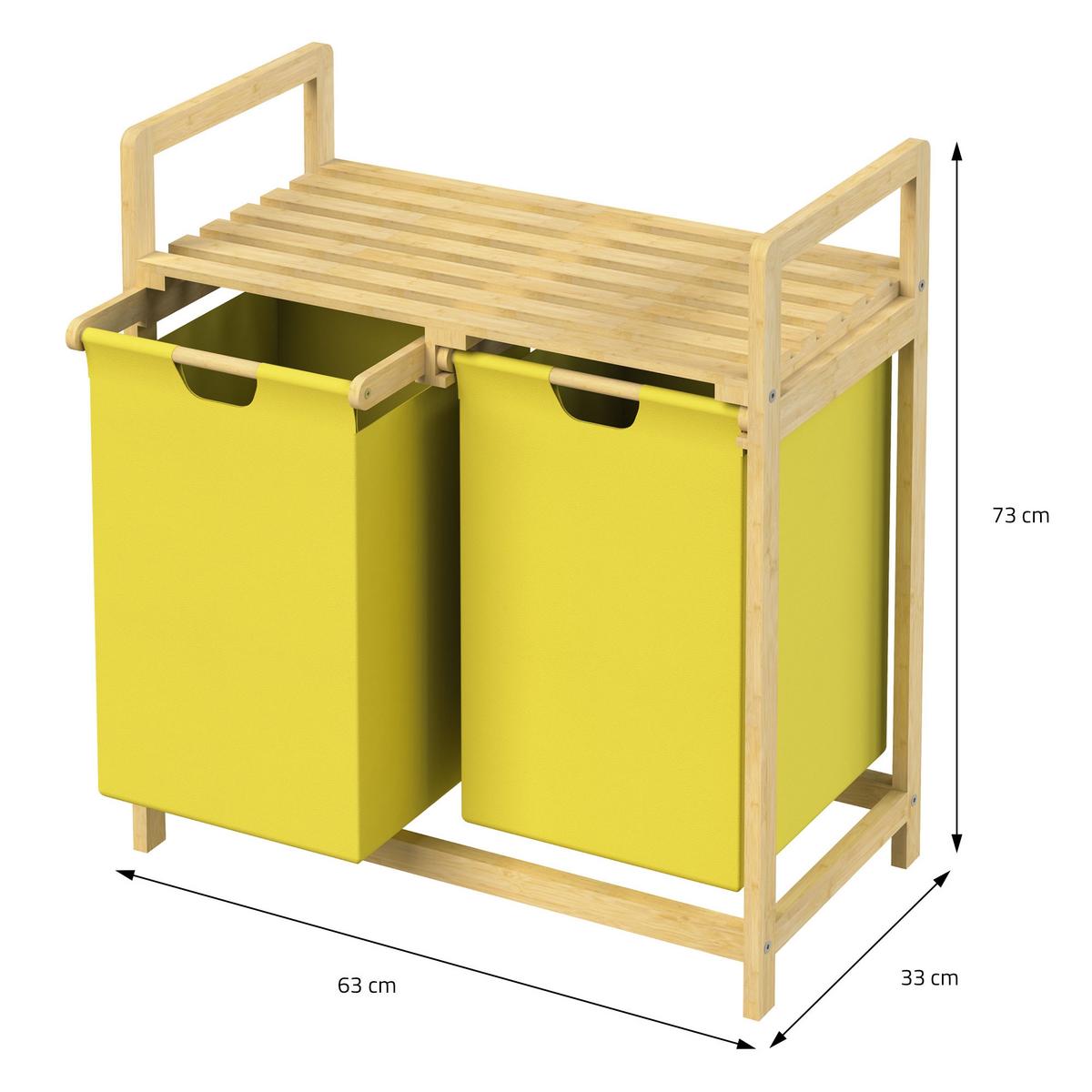 WÄSCHEKORB - Gelb, Holz (33/73/63cm) - ML-DESIGN