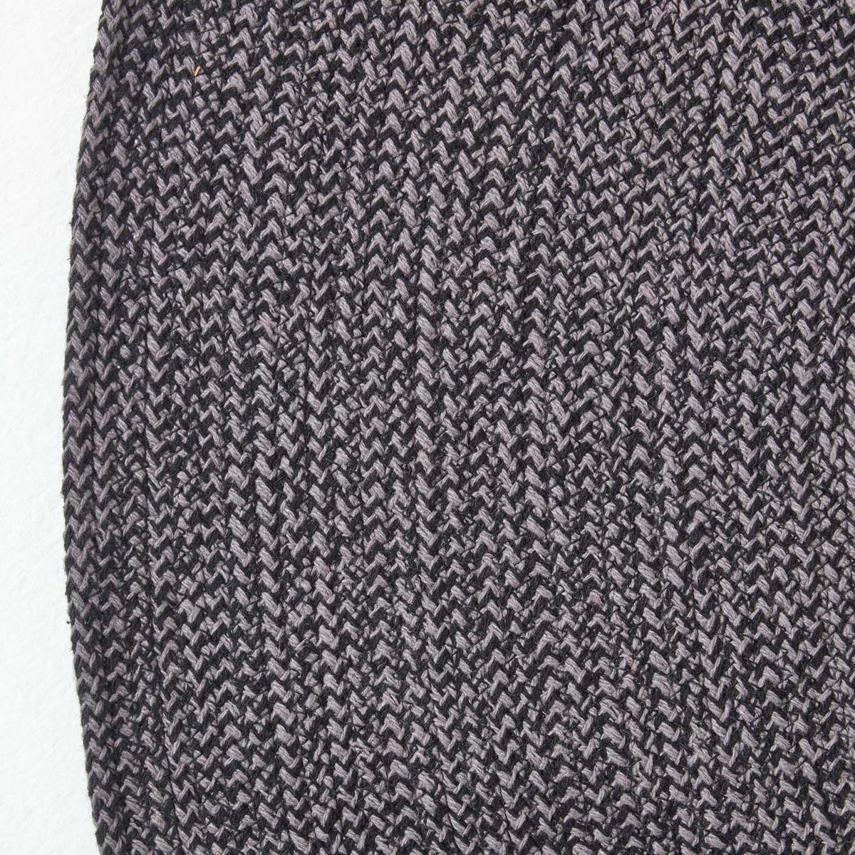 TEPPICH Melange geflochten rund 120 cm - Dunkelgrau, Textil (120/120cm) - Homescapes