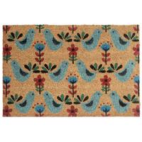 FUSSMATTE Bunt 40/60 cm Vogel Kokosfasern Tanana - Multicolor, Textil (40/60cm) - Beliani