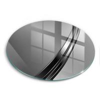GLASPLATTE Ø 30 cm Metall Abstraktion Struktur - Edelstahlfarben, Glas (30/30cm) - Wallfluent