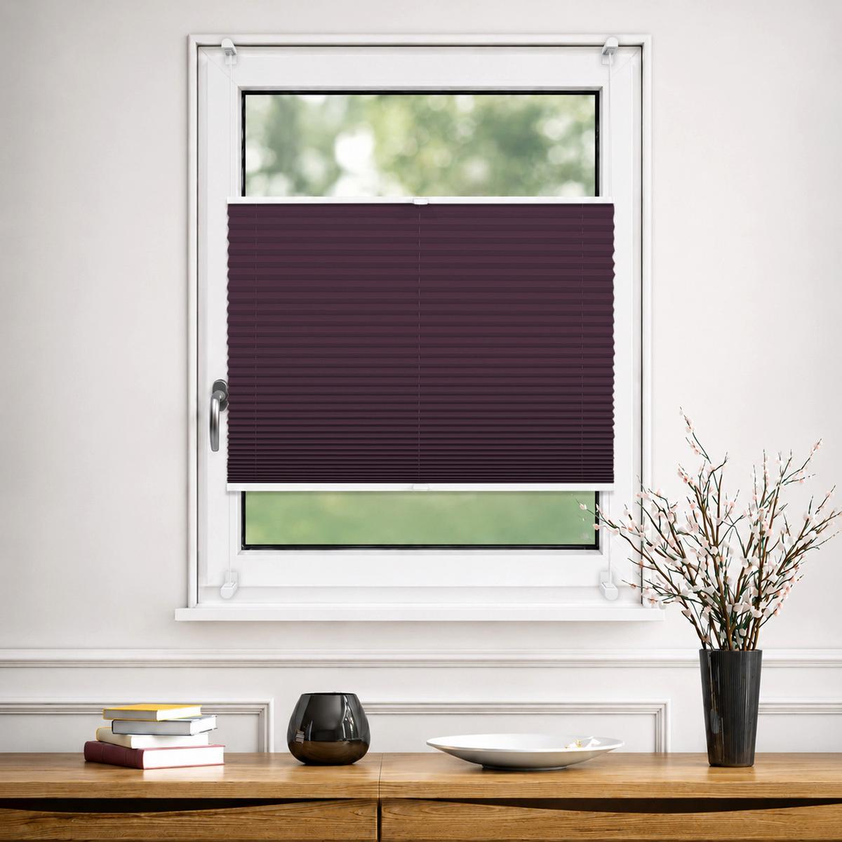 PLISSEE Thermo Basic 75 x 210cm Klemmfix ohne Bohren - Violett, Textil (75/210/210cm) - Deco-Raum