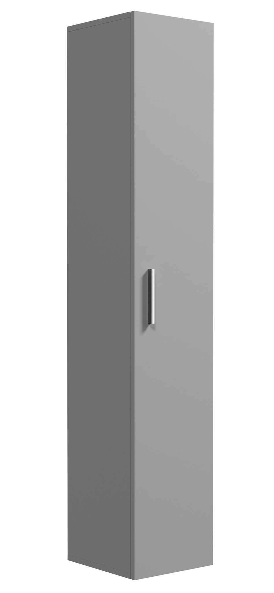 BADEZIMMERSCHRANK Pluto mit 1 Tür Grau Matt - 30 x 30 x 150 cm - Grau, Holz (30/150/30cm) - Badplaats