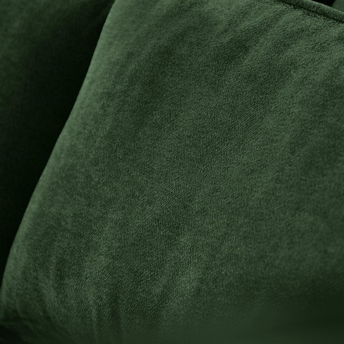 ECKSOFA Pablo ohne Schlaffunktion, mit abgerundeter Ottomane, links, Dunkelgrün, Velourstoff - Dunkelgrün, Textil (319/196cm) - Beautysofa