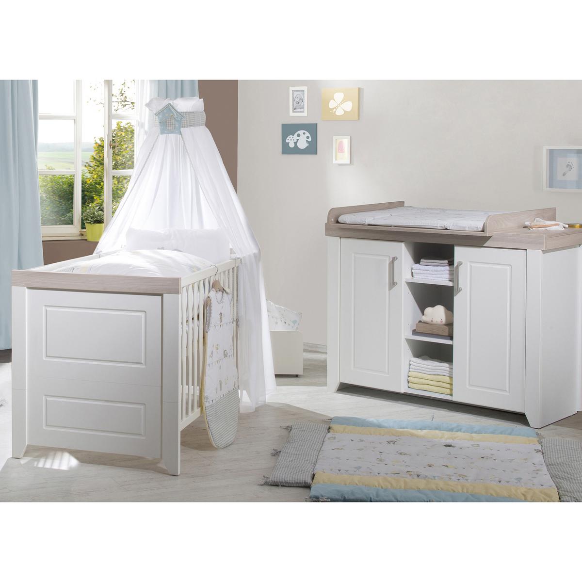 BABYZIMMER-SET Felicia 2-teilig - Weiß, Holzwerkstoff (76/82/144cm) - Roba