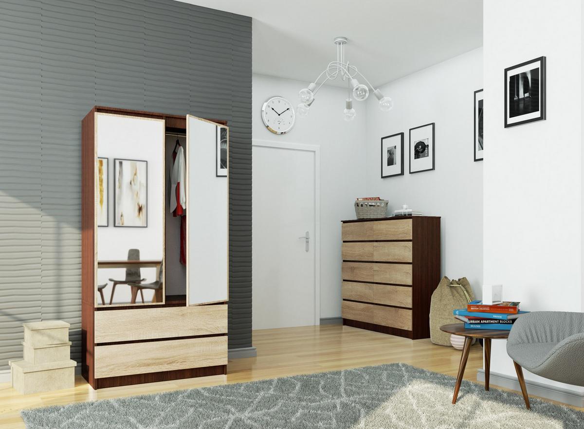 KLEIDERSCHRANK Dunkelbraun, Eiche Sonoma 180/90/51 - Dunkelbraun, Holzwerkstoff (90/180/51cm) - RAUMHIRSCH FURNITURE