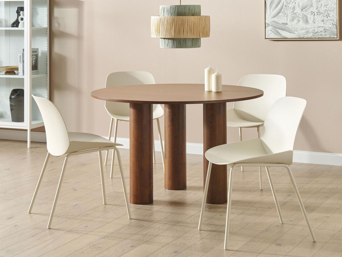 ESSZIMMERSTUHL 2er-Set Kunststoff Beige Milaca - Beige, Kunststoff/Metall (46/81/62cm) - Beliani