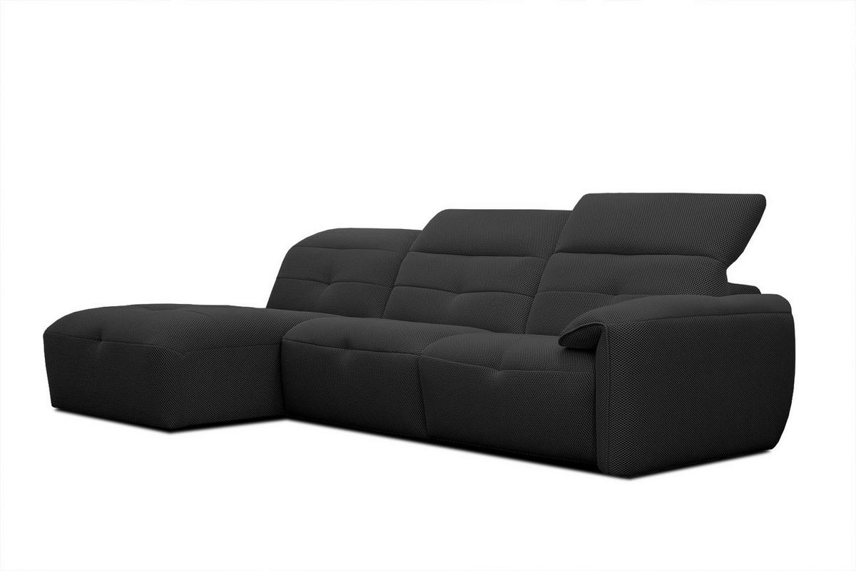 ECKSOFA TRENTO 4-Sitzer, schwarz - Schwarz, Holzwerkstoff/Kunststoff (165/262cm) - Wozimo