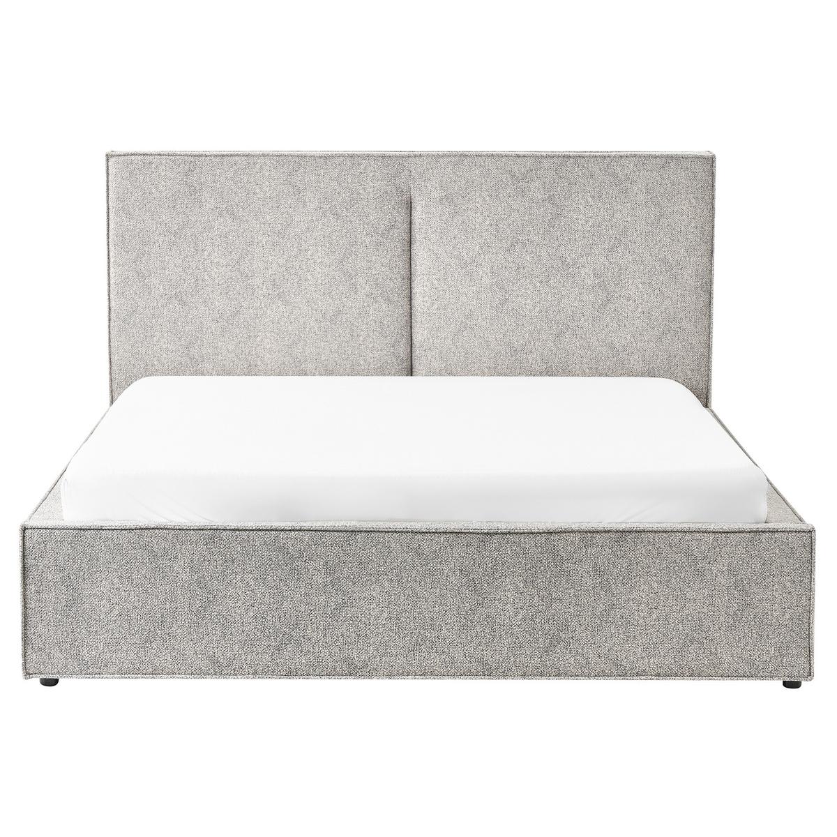 BETT mit Stauraum 160/200 cm Schwarz Moissac - Schwarz/Weiß, Textil (160/200cm) - Beliani