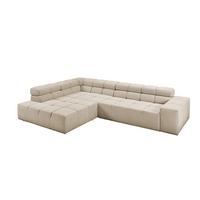 ECKSOFA NEVADA Beige Cord - Beige/Schwarz, Kunststoff/Textil (319/215cm) - KAWOLA