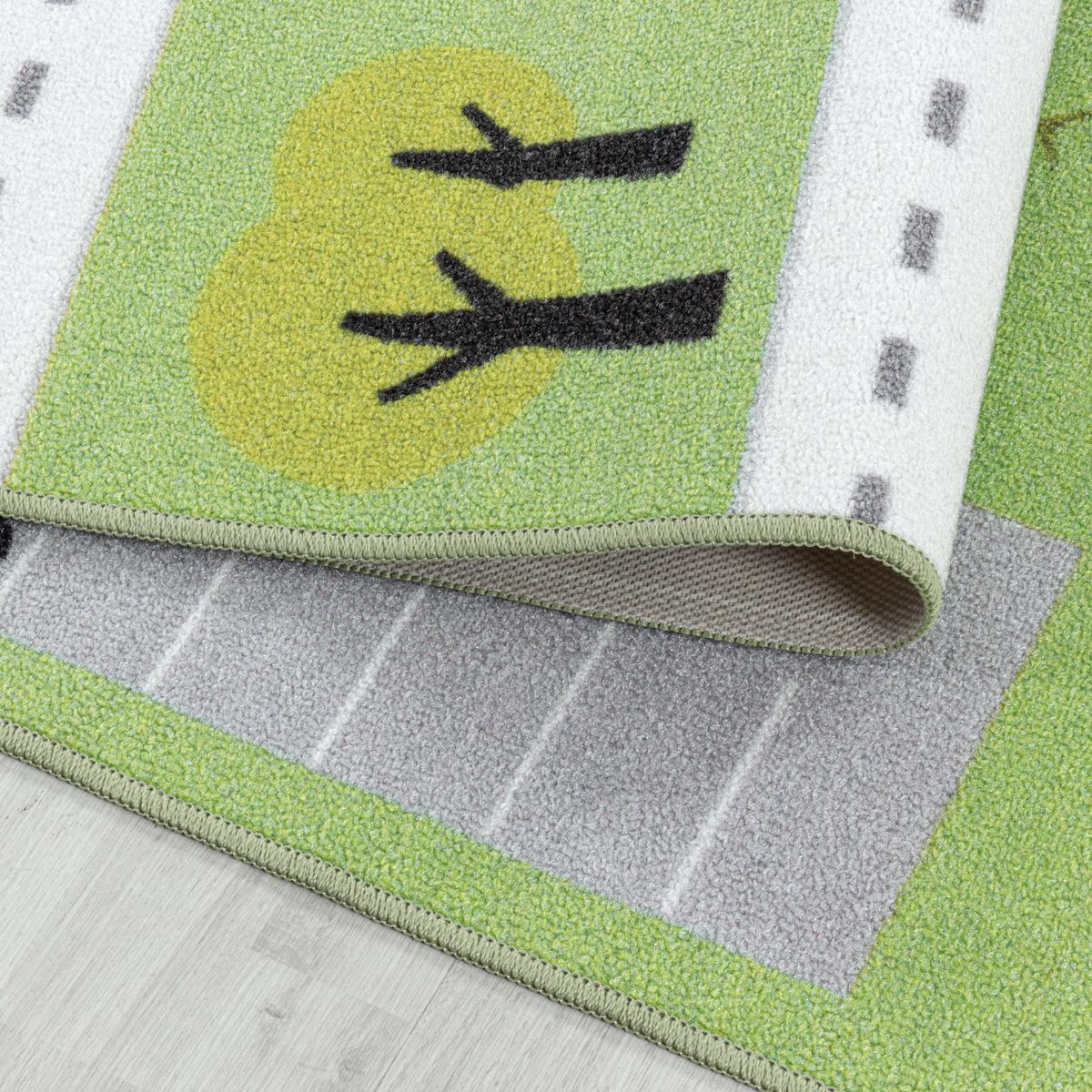 KINDERTEPPICH TRAUN, mit Spielstraßen-Motiv, Grün, 140 x 200 cm - Grün, Textil (200/140cm) - KADIMA DESIGN