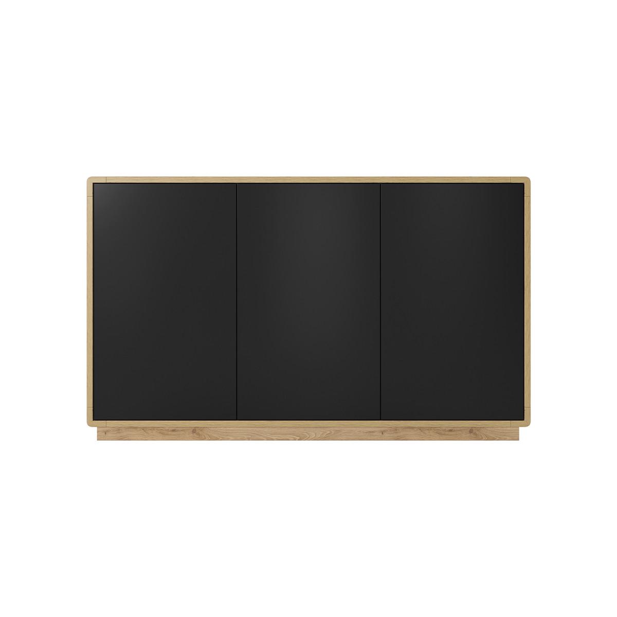 SIDEBOARD Raven Mattschwarz und Holz - Schwarz, Holzwerkstoff (160/75/40cm) - Petits-meubles