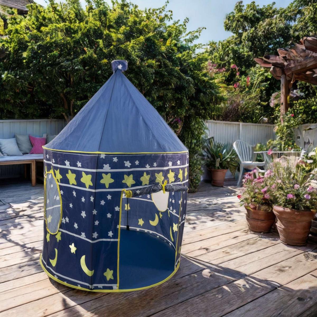 KINDERSPIELZELT 100/128 cm - Blau, Kunststoff (100/100cm) - Intirilife