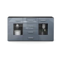 SIDEBOARD Noah Grau Hochglanz - Grau, Holzwerkstoff (139/72/35cm) - Vladon