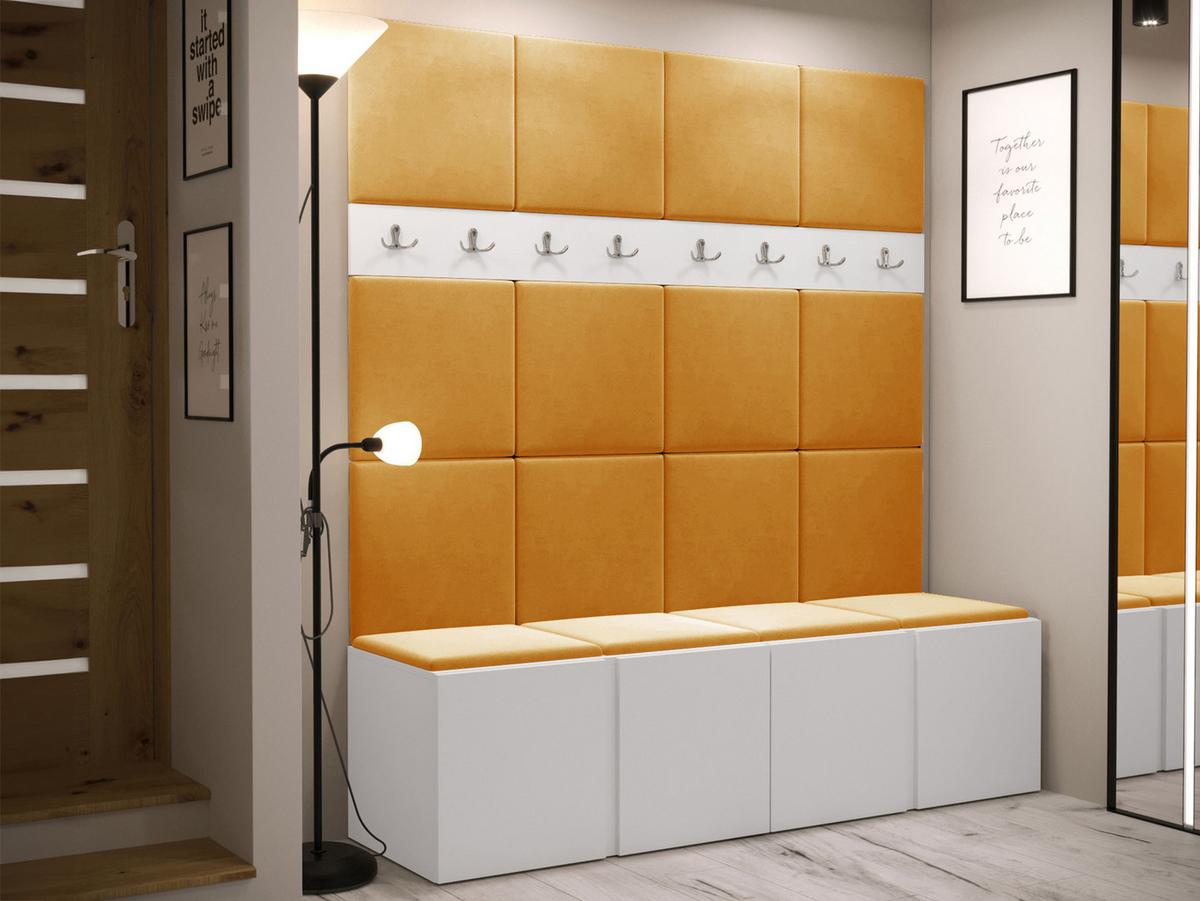 GARDEROBEN-SET Orion V - Weiß/Orange, Holzwerkstoff/Kunststoff (168/186/46cm) - MIRJAN24