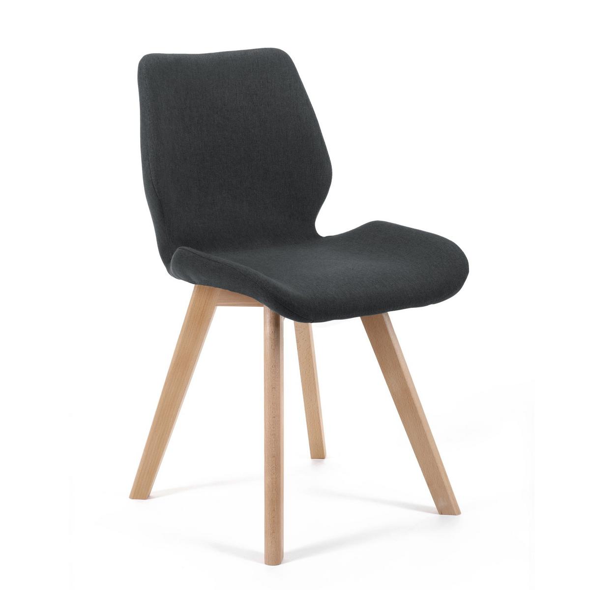 POLSTERSTUHL 4er Set, Holzbeine Schwarz 45,5/82,5/59 - Schwarz, Textil (45.5/82.5/59cm) - RAUMHIRSCH FURNITURE