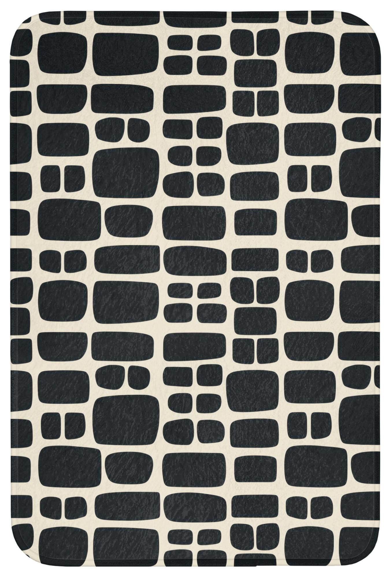 BADEMATTE Modern - Bio - Schwarz Rutschfest 60x90 cm - Anthrazit, Textil (60/90cm) - OnlyWow