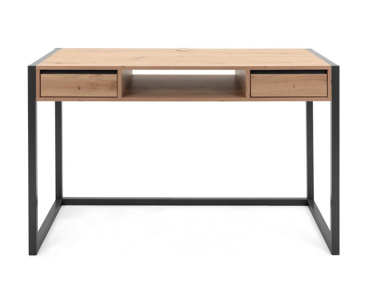 SCHREIBTISCH Artisan Eiche, anthrazit 120 cm, Industrial Design, Laptoptisch mit Schubladen - Anthrazit/Eiche Artisan, Holzwerkstoff (120/60/75cm) - Furn.Design