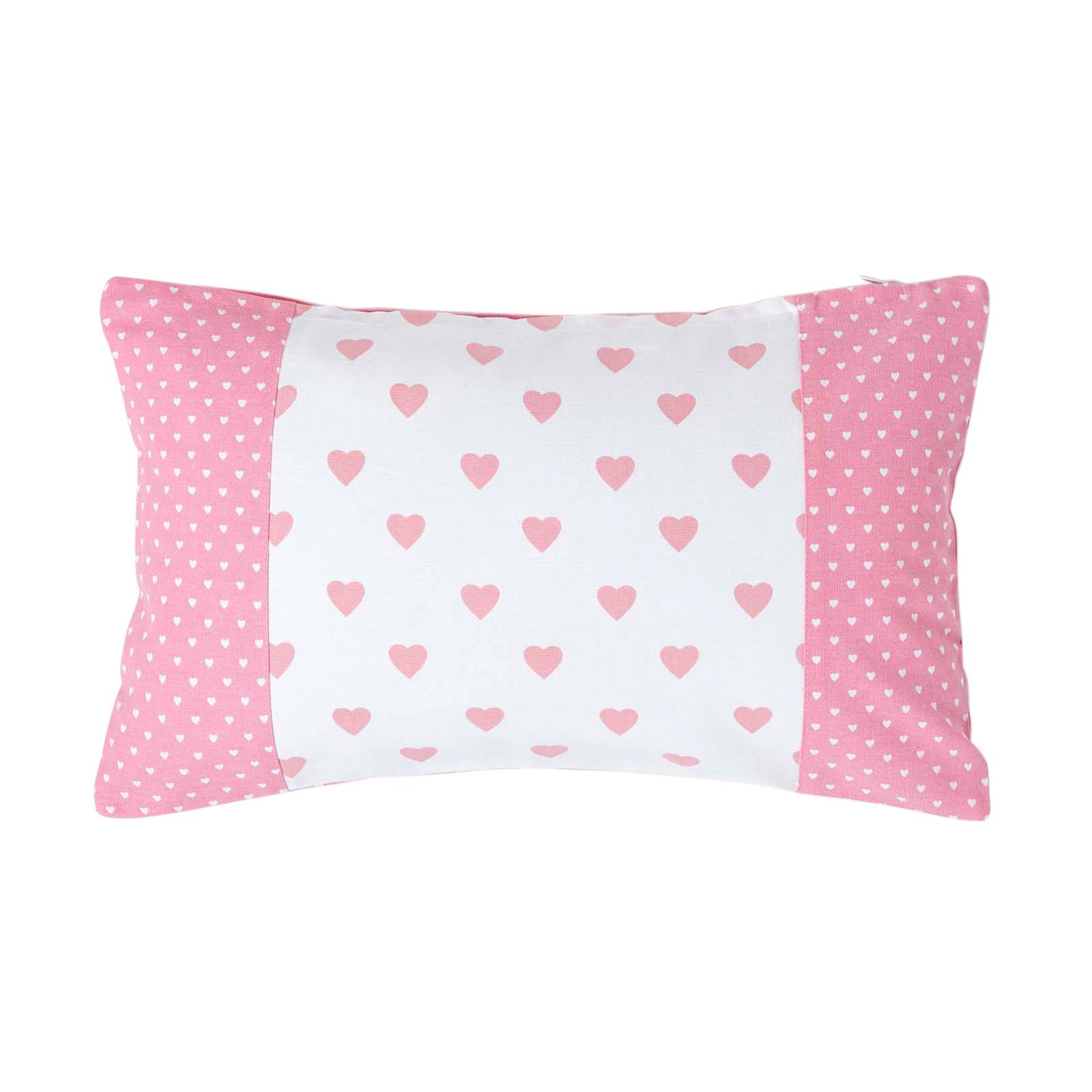PATCHWORK-KISSENHÜLLE Herzen 30/50 cm - Rosa, Textil (30/50cm) - Homescapes