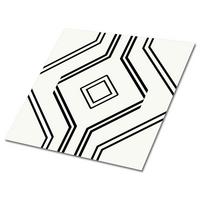 FLIESENAUFKLEBER 9 Stück 30x30 cm selbstklebend Geometrische Linien - Schwarz, Textil (30/1.6/30cm) - TULUP