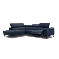 ECKSOFA FIERO 5-Sitzer mit 1 Relaxfunktion, dunkelblau - Dunkelblau, Holzwerkstoff/Textil (228/290cm) - Wozimo