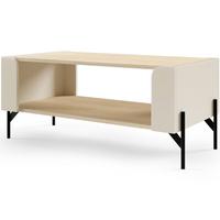COUCHTISCH Sorella mit offenem Regal, 90x40 cm, für Jugendzimmer, Macadamia + Eiche Mavelie - Eichefarben/Beige, Holzwerkstoff (40/90/50cm) - Beautysofa