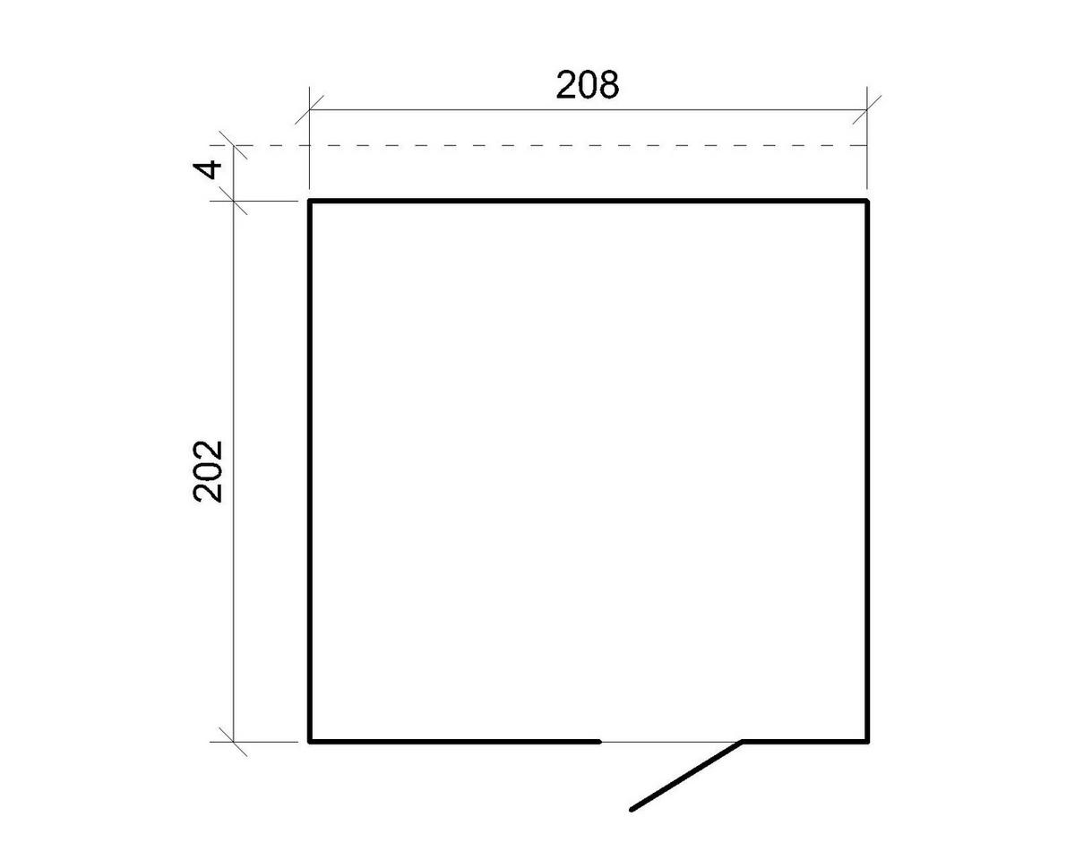 GARTENHAUS Holz 4,20 m² M325F1 - Naturfarben, Holz (208/210/202cm) - Timbela